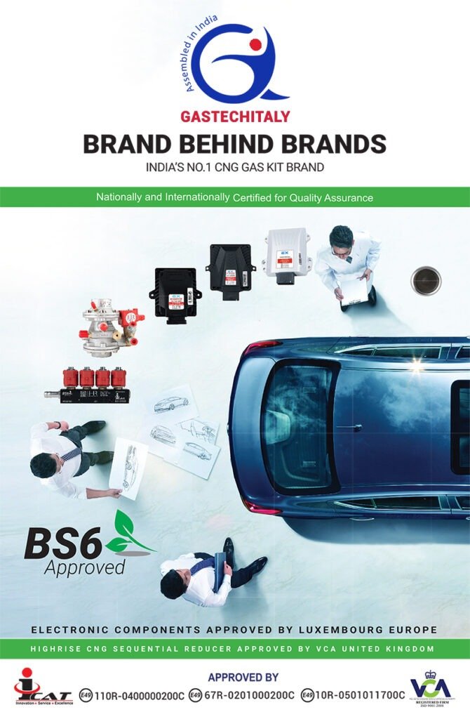 Promotional brochure for the Gastech Italy CNG Sequential Reducer.